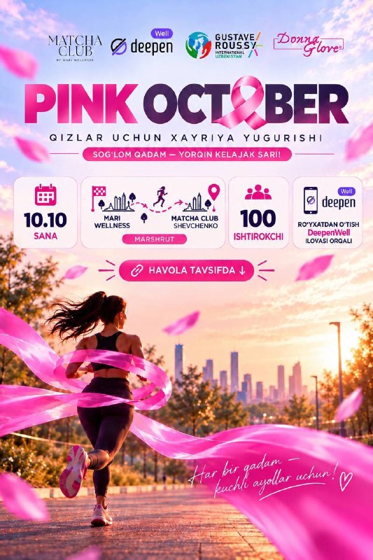 Taşkent'te kadın sağlığı için “Pink October” yardım koşusu düzenlendi